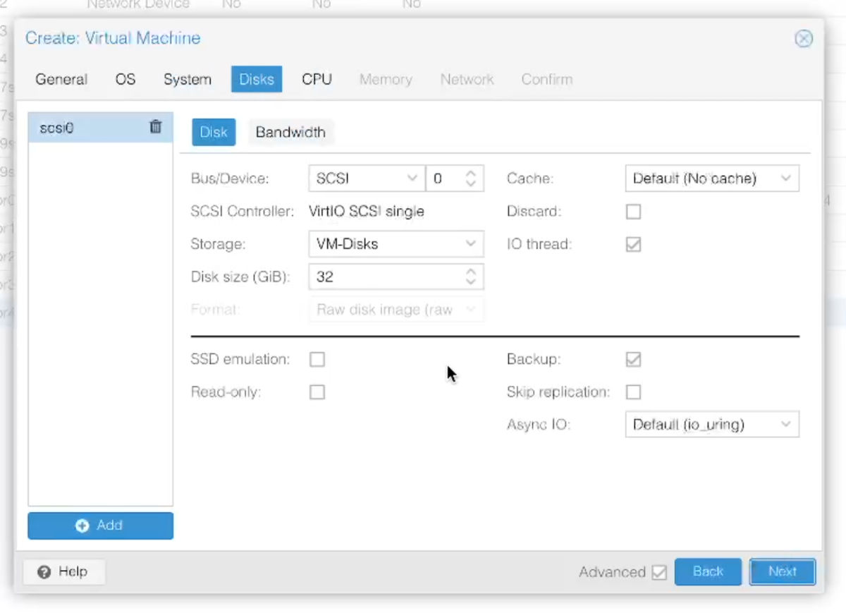 Disks Settings