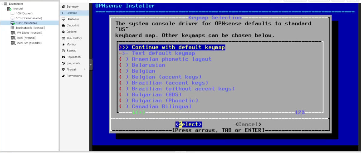 Installer start screen