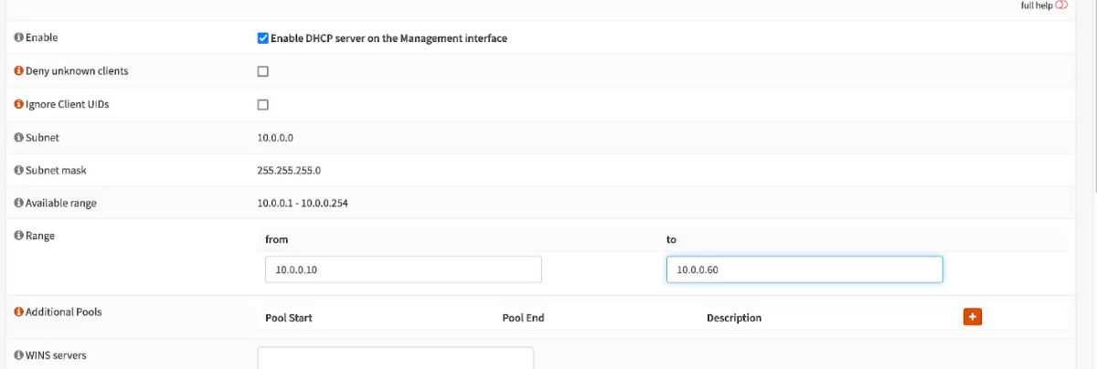 Management set range